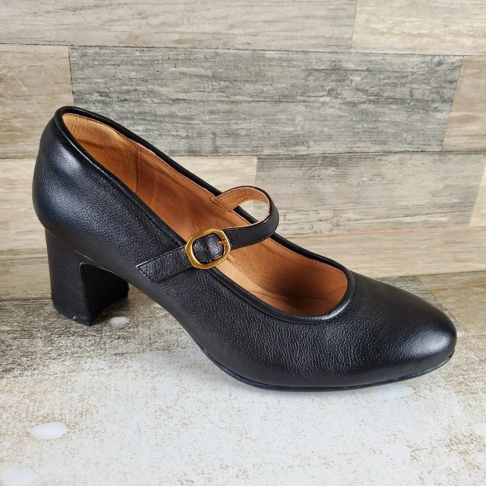 Sofft Adalaide Mary Jane Womens Pumps Sz 11 Black Leather Round Toe Block Heel